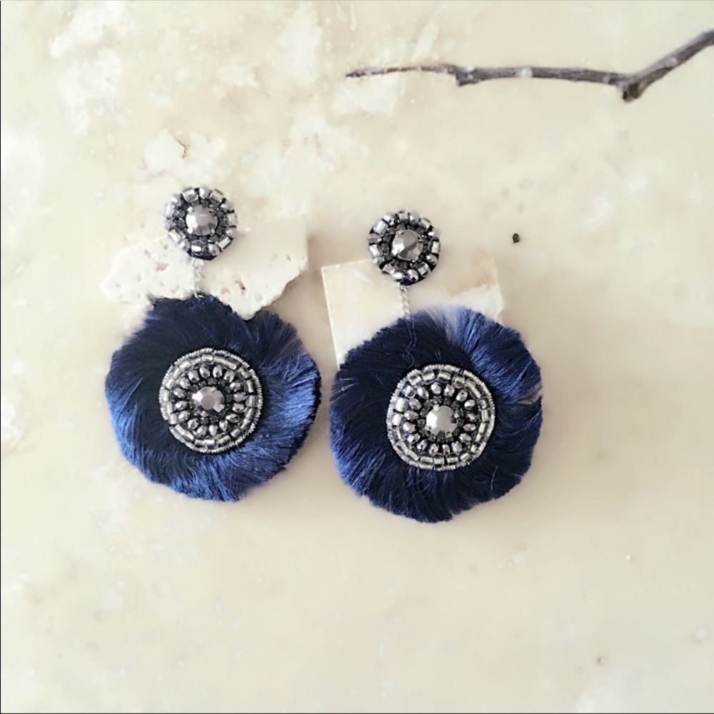 NAVY DROP EARRINGS (A12)